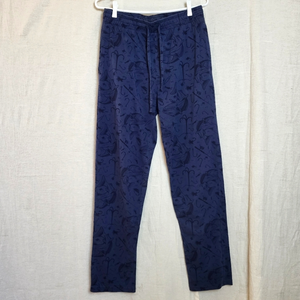 Realtree Men's S Pajama Bottom Pants Blue Cotton Fisherman Hook Sleepwear